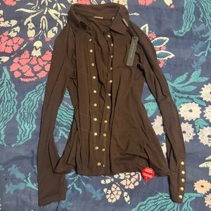 Elie Tahari Brown Long Sleeve Top